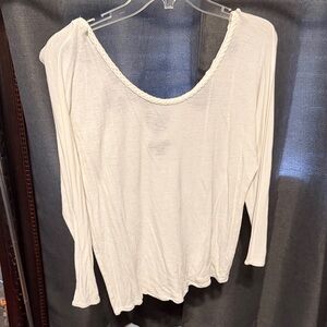 American Eagle Outfitters Cream Long Sleeve Top